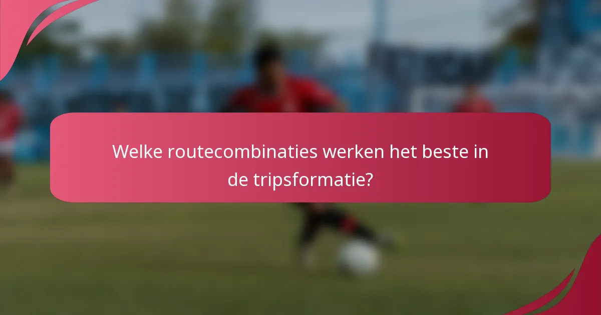 Welke routecombinaties werken het beste in de tripsformatie?